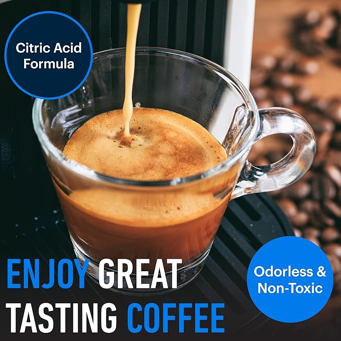 Descaling Solution (16 Uses) Coffee Machine Descaler Cleaner | Compatible with Breville Keurig Nespresso Delonghi & More | Liquid To Descale Automatic Coffee Makers & Espresso Machines