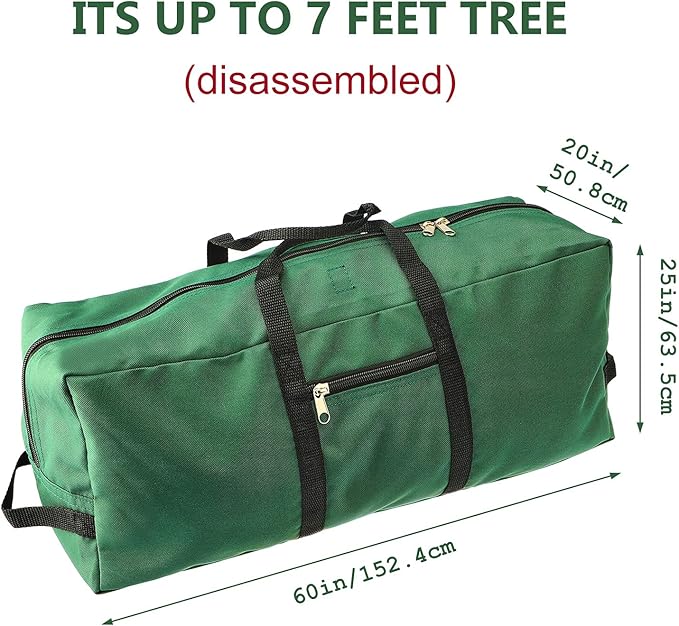 5 ft Christmas Tree Storage Bag - Heavy Duty Large Artificial Christmas Tree Bag with Reinforced Handles - 600D Oxford Cloth Artificial Disassembled Trees (green)