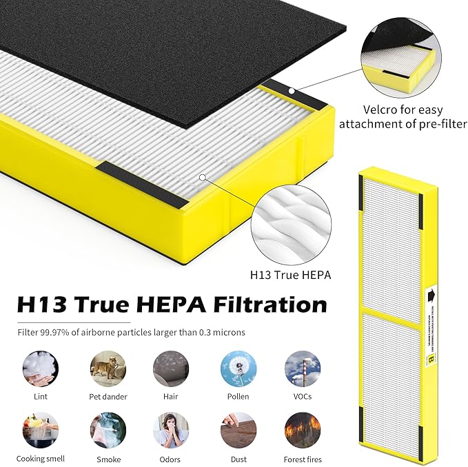 3 pack FLT4825 Filter B Replacement ＆ LB4000 Compatible with G-Guardian Filter B Purifier AC4825 AC4825E AC4300 AC4800 AC4900 AC4850, 3 HEPA Filters + 9 Carbon filters+ 1 lb4000 uv light bulb