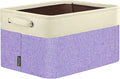 BALEINE 1 Pack Fabric Storage Bins for Shelves, Linen Storage Baskets for Organizing, Decorative Closet Bins for Clothes, Home (Lavender, 15''x11''x9.5'')