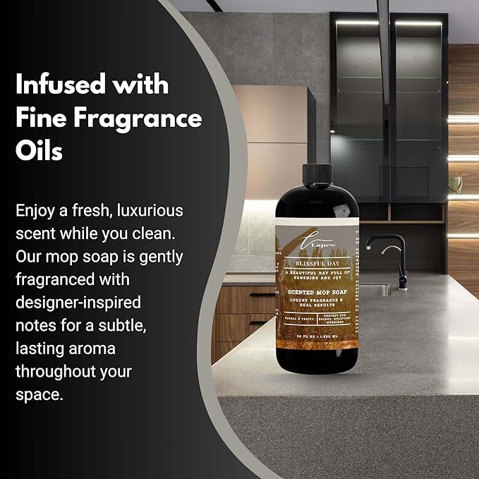 Lapew Blissful Day Scented Mop Soap Concentrate 36 oz | Premium Fragranced Floor Cleaner | Streak-Free | Hard Floor Cleaning Solution | Eco Friendly | Made in USA (Beautiful Day)