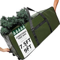HOMEST Christmas Tree Storage Bag, Fits for 7.5-9 ft Xmas Artificials, Zippered Bag with Reinforced Carrying Handles and Wheels, Green (Bag Only)