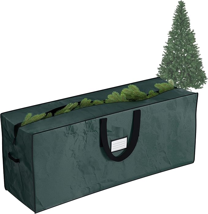 Christmas Tree Storage Bag-Fits up to 7.5 Foot Artificial Trees-Protects Holiday Decorations & Inflatables from Moisture & Damage by Elf Stor (Green)