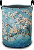Laundry Basket,Vintage Apricot Tree Flowers Large Canvas Fabric Lightweight Storage Hamper Organizer Dirty Clothes Collapsible Waterproof for College Dorms,Bathroom