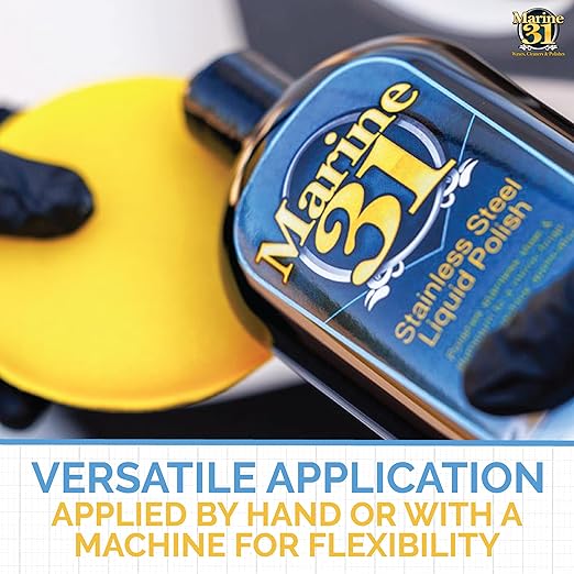 Marine 31 Stainless Steel Liquid Polish | Restores Shine & Luster on Stainless Steel, Aluminum & Chrome | Easy to Use Formula | M31-620 | 16 oz Bottle