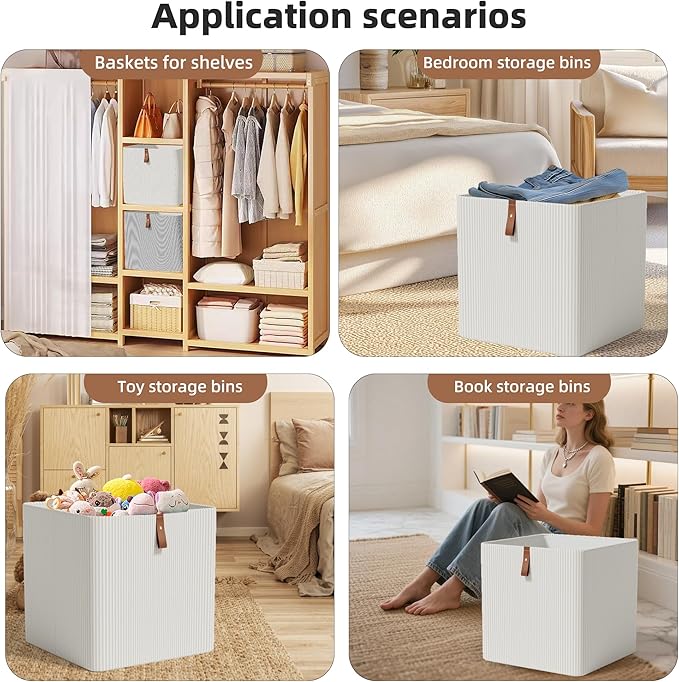 Cube Storage Bin 12x12 in- 2 Pack,Collapsible Fabric Storage Bins,Open Home Storage Bins,Baskets for organizing,For Clothing Storage,Toy Storage,Office Storage,Home Decoration