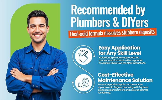 Prystene Tankless Water Heater Descaler Solution (32 Fluid Ounces) - Professional-Grade Descaler/Cleaner Restores Heating Efficiency. Easy to Use, Food Grade Ingredients, Biodegradable, Made in USA.