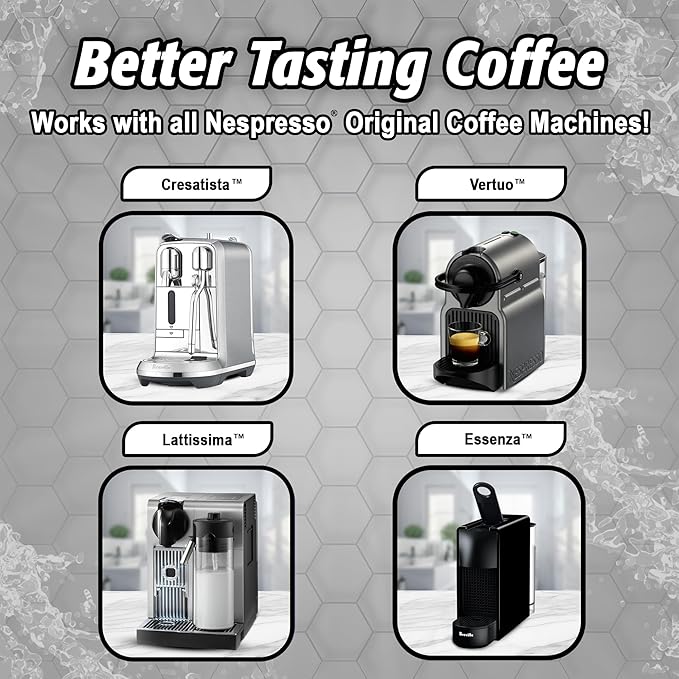 Quick & Clean 16-Pack Cleaning Pods Compatible with Nespresso Original Single Serve Espresso Machines - Removes Stains, Non-Toxic and Eco-Friendly