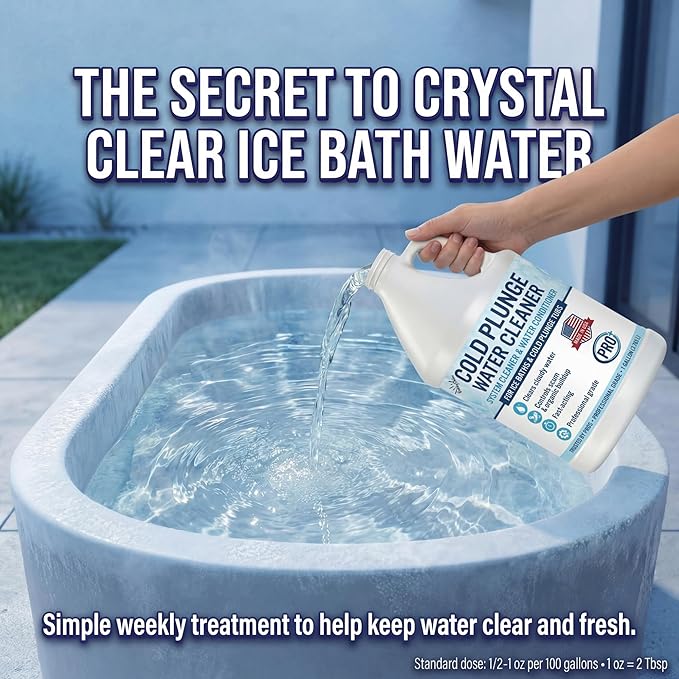 5in1 Weekly Cold Plunge Water Treatment - HOCl Cold Plunge Cleaner, Ice Bath Cleaner, Water Stabilizer For Cold Plunge Ice Pod, Clarifier Softener Chemicals, Ice Bath Accessories, 1 Gallon