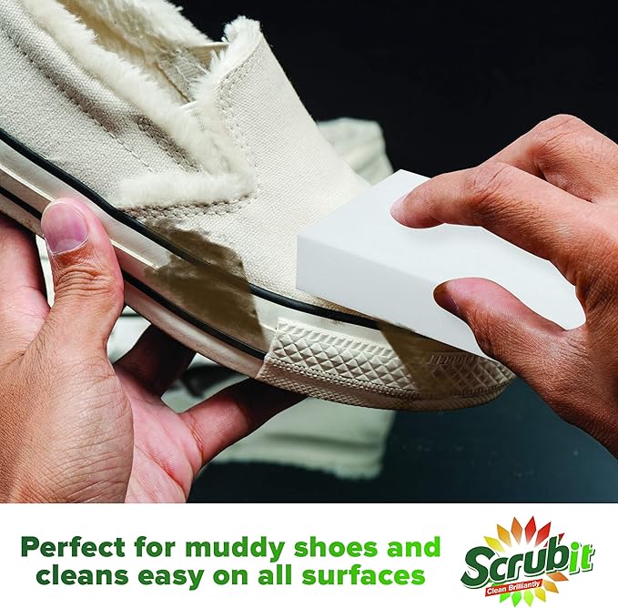 (20 Pack) Extra Thick Magic Sponge Eraser by SCRUBIT- Kitchen, Bathroom, Floor and Wall Cleaner - Miracle Melamine Cleaning Sponges- Durable Long Lasting Foam Scrubbing Pads for Tough Stains and Dirt