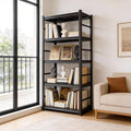 Notmise Book Shelf, 5 Tier Bookshelf, Modern Tall Bookcase for Garage Kit, CDs, Movies, Industrial Corner Storage Shelves for Bedroom Home Office Kitchen Living Room, Black