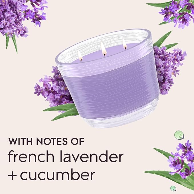 Glade Tranquil Lavender & Aloe 3-Wick Candle, 6.8 Oz, 3 Count