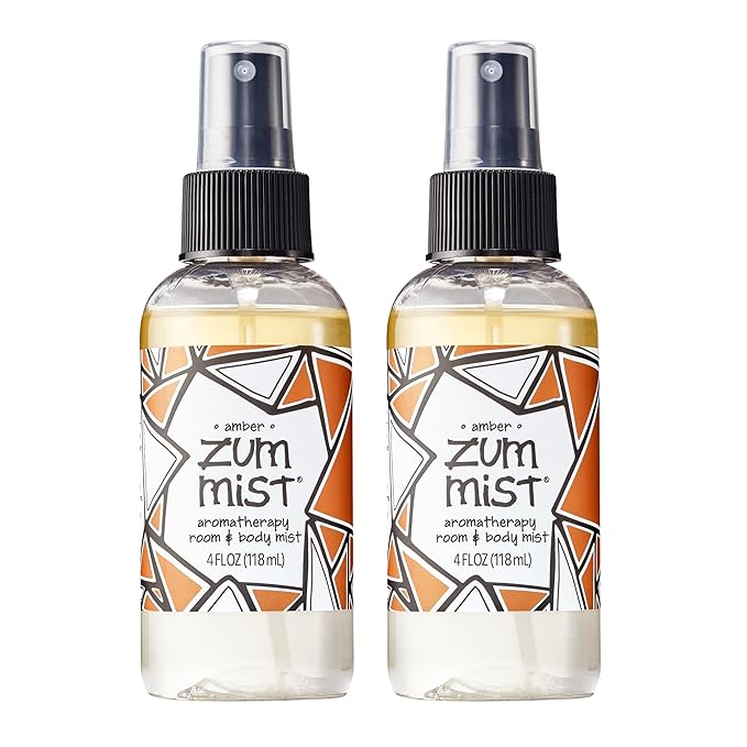Zum Indigo Wild Mist Room & Body Spray - Aromatherapy Essential Oil Spray - Natural Body Mist & Room Spray - Amber Scent - 4 fl oz (2 Pack)