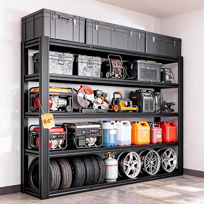CXDMB 5-Tier Heavy Duty Storage Shelves Unit, Adjustable Metal Garage Shelving,3500LBS Garage Storage Industrial Shelves,Storage Racks,Steel Shelf Suitable for Shop,Warehouse,Basement