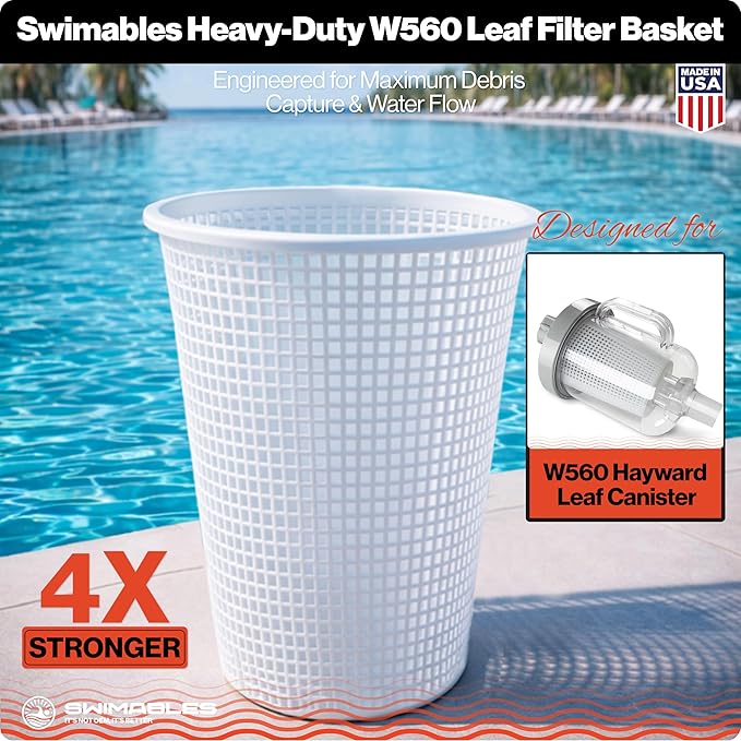Swimables Leaf Canister Basket Compatible With Hayward W560 Leaf Catcher for Pool Vacuum | Also Compatible With Hayward Pool Vacuum Pool Vacuum Filter AXW431A | Designed for W560 Hayward Leaf Canister