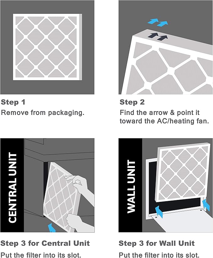 Aerostar 21 1/4x23 1/4x1 MERV 8 Pleated Air Filter, AC Furnace Air Filter, 6 Pack (Actual Size: 21 1/4" x 23 1/4" x 3/4")