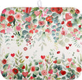 Wnoesat Valentine Dish Drying Mat for Kitchen Counter 16x18 Inch Valentines Love Heart Rose Eucalyptus Leaf Dishes Drying Pad Microfiber Absorbent Dish Draining Washable Dish Drainer Mat