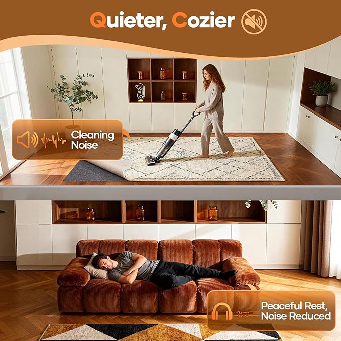 Veken Non Slip Cushioned Rug Pad Gripper 5 x 8 Ft, Felt and Silicone Backing, 1/8 inch Thick Carpet Liner for Hardwood Floors and Finishes, Under Area Rugs Anti Skid Mat, Keep Rugs Safe and in Place