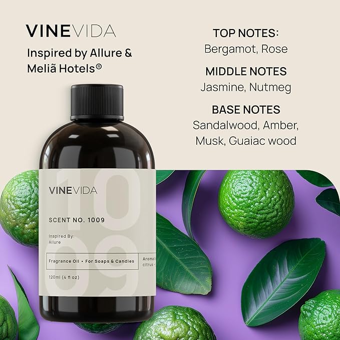 VINEVIDA 128oz Scent No.1009 Inspired by Meli Hotels - Natural Candle Fragrance Oil for Candle & Soap Making