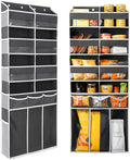 EZVERY Extra Large Over The Door Organizer with Clear Pockets - 8 Compartments & XL Bottom Storage, Heavy-Duty Hanging Organizer for Bathroom, Bedroom, Closet (57 Inch Height).