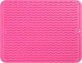 MicoYang Silicone Dish Drying Mat for Multiple Usage,Easy clean,Eco-friendly,Heat-resistant Silicone Mat for Kitchen Counter or Sink,Refrigerator or drawer liner Rose L 16 inches x 12 inches