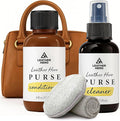 Leather Purse Cleaner & Conditioner Kit – 4pc Set with 4oz Cleaner, 4oz Conditioner, Microfiber Cloth & Applicator Sponge – Leather Bag & Handbag Care for Luxury Purses & Designer Bags