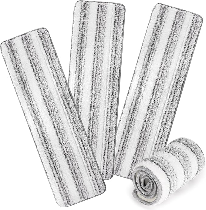 AmaVins 3 Pack Microfiber Cleaning Pads for Bona Mop, Reusable Microfiber Mop Pads for 18 Inch Mop, Hardwood Floor Replacement Cleaning Mop Pads, Machine Washes
