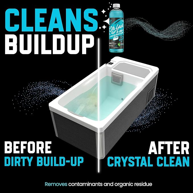 Oh Yuk 5-in-1 Cold Plunge Water Treatment – Cleaner, Clarifier, Conditioner, Combats Odors, Deodorizes – Premium Cold Tub & Ice Bath Care – Works with All Cold Plunges with Filter Systems – 32 Uses