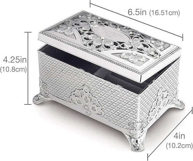 THINGS REMEMBERED Personalized Engraved Anastasia Clover Musical Keepsake Box (Free Customization)