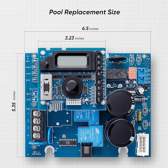 2026 GLX-PCB-RITE Main Circuit Board & GLX-PCB-DSP Display Board Pool Replacement Kit for Hayward AquaRite Salt Chlorine Generator System, Upgrade for TGoldline T-CELL-15 SwimPure Blue Essence Parts