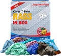 Premium Color Knit Cleaning Cloths (25 lbs. Compressed Box) – Shop Rags Bulk for Workshops, Mechanics, Painters, and Home Use, Multipurpose Cotton T-Shirt Rags