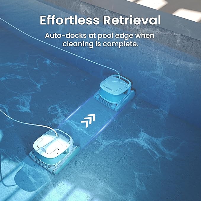 Hydro 4SE Robotic Pool Cleaner, Wired Automatic Pool Vacuum with Wall & Waterline Cleaning, Oversized Top-Loading Filter, Dual Inlet System Pool Robot for Inground/Above-Ground Pools Up to 40FT