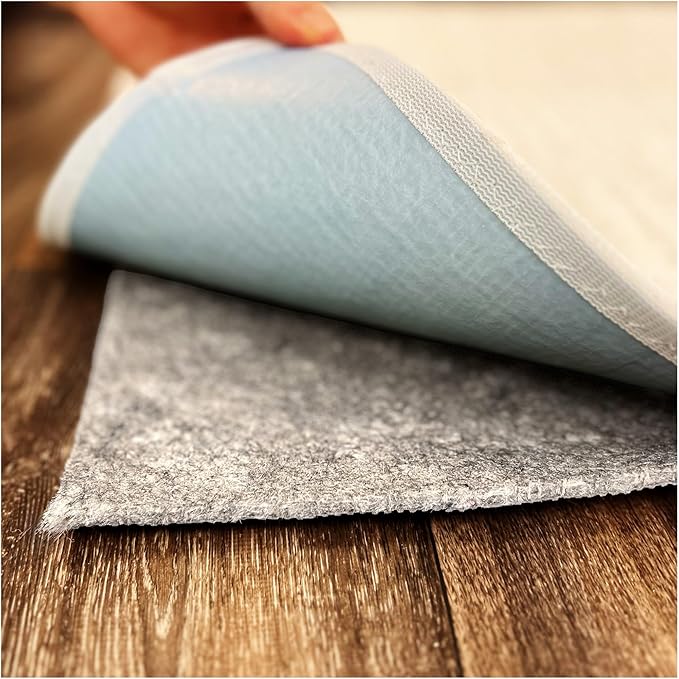 KOECKRITZ 11' x 11' Square Non-Slip Rug Pad Gripper - 1/4″ Thick Felt & Rubber Duo-Lock - Safe for All Floors & Hardwoods - Protects Floors, Keeps Rugs Flat