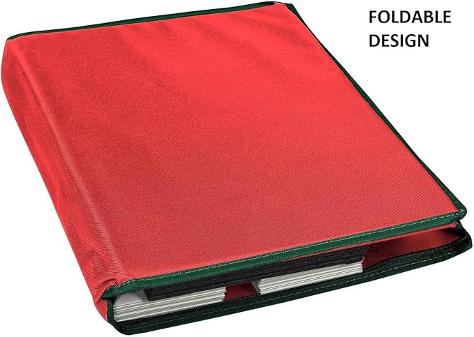 ProPik Large Christmas Ornament Storage Box, Organizer Holds Up to 75 Xmas Ornaments Balls, Holiday Decorations Accessories Storage Container with Dividers, Durable 600D Oxford (Red)