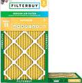 Filterbuy 17x25x1 Air Filter MERV 11 Superior Pet & Allergy Defense (2-Pack), Electrostatic Pleated HVAC AC Furnace Filters Replacement, Made in USA (Actual Size: 16.50 x 24.50 x 0.75)
