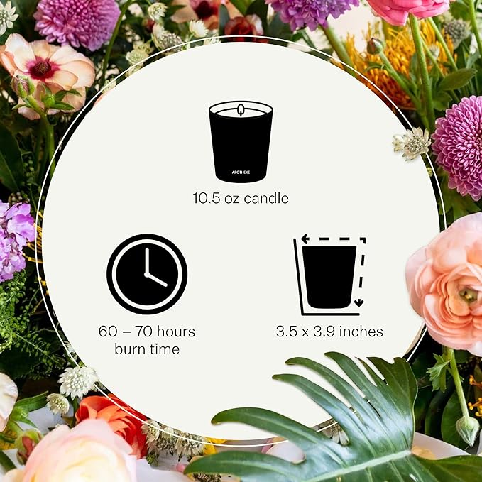 Apotheke Signature Scented Candles for Home, Bitter Cherry - 10.5 oz - Soy Wax, Non Toxic, Large Jar Red - Luxury Candle Gifts for Women & Men - Cardamom, Patchouli, Oud, Tonka Bean, & Smoked Vanilla