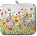 Easter Dish Drying Mat for Kitchen Counter Easter Bunny Flowers Dish Drying Pad Spring Rabbit Floral Dishes Drainer Mats Absorbent Microfiber Kitchen Countertop Protector Drying Mats 16x18 in