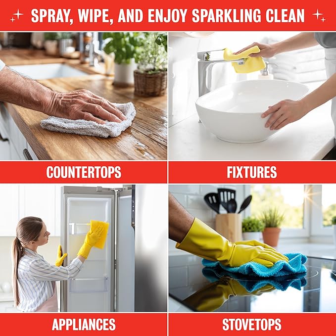 Rebel Green Natural All-Purpose Cleaning Spray - Plant-Derived Multi-Surface Cleaner with Essential Oils for Kitchen, Bath, Countertops and More - Peppermint & Lemon Scent - 16 oz - 2 Pack