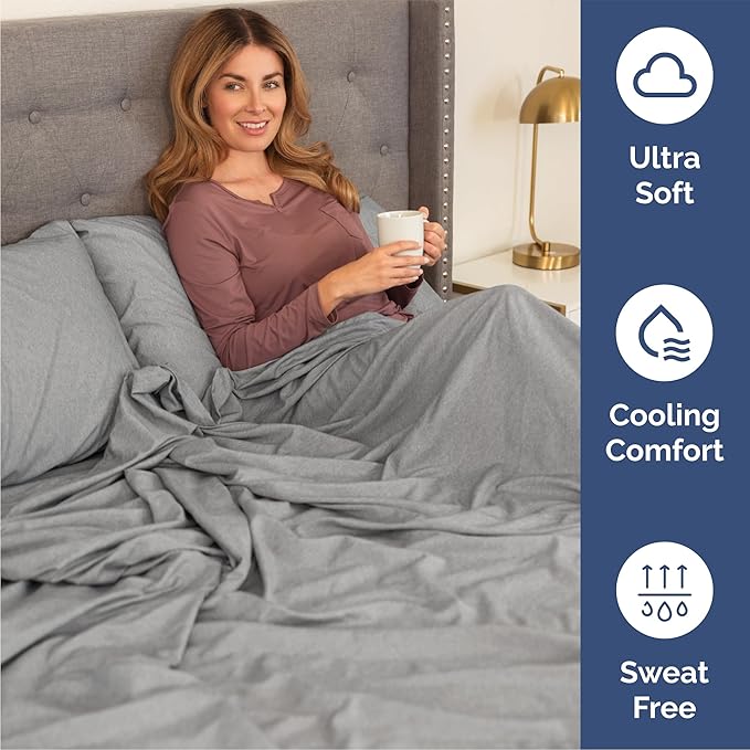 Queen 6 Piece Sheet Set - Comfy Breathable & Cooling - Soft Hotel Luxury Bedding Set with 8-16 Inch Deep Pockets - 1 Flat & 1 Fitted Sheet & 4 Pillowcases - Wrinkle Free & Easy Care - Heathered Grey