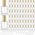 Domensi 60 Pcs 15 ml Clear Glass Perfume Bottles Refillable Dispenser for DIY Perfume Party Fine Mist Spray Atomizer Bottles with Droppers and Funnels for Lotion Essential Oil Fragrance
