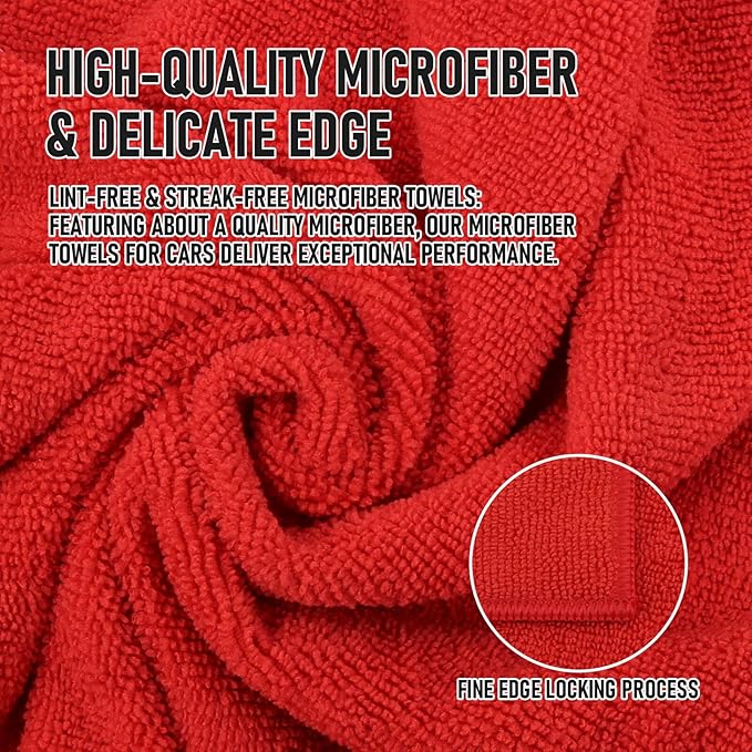 Tricol Clean Microfiber Cleaning Cloth, 16in*16in, 12 Pack Ultra-Thick Cleaning Rags, Super Absorbent, Lint Free & Streak Free Cleaning Towels for Car, House, Kitchen, Office