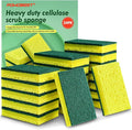 POWOBEST 24 Pack Heavy Duty Scrub Sponges,Multi-Purpose Kitchen Sponge, Efficiently Clean The Surface Stains,Used for Clean Kitchen Pots,Bowls,Bathrooms,Tiles,Wall Good Helper for Home Cleaning