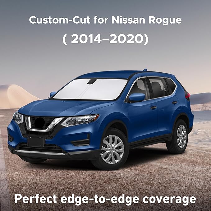 EcoNour Windshield Sun Shade for Nissan Rogue 2014–2017 2018 2019 2020, Sun Visor for Front Windshield & Window Sunshade Cover, UV Heat Blocker & Protector, Car Accessories