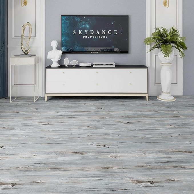Peel and Stick Floor Tile, Waterproof Wood Grain Look Floor Tile,36" x 6", Self-Adhesive DIY Flooring Tiles for Kitchen,Living Room, Bedroom（72 Pack 108Sq.Ft，Mediterranean）