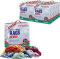 Recycled Color Knit Cleaning Rags (5 lbs. Compressed Box - Pack of 8) – Shop Cloths Bulk for Workshops, Mechanics, Painters, and Home Use, Multipurpose Cotton T-Shirt Rags