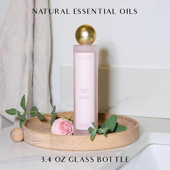 Rose & Sandalwood Room Spray | Benevolence LA Air & Fabric Freshener Spray | Romantic Floral Scent, Cozy Home Fragrance for Women, Home Fragrance Gift Idea for Her