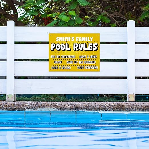 Custom Pool Sign, Pool Rules Put On Sunscreen for Pool Décor Sign, 18x24 Inches, Rust Free .063 Aluminum, Fade Resistant, Made in USA by Sigo Signs