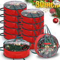 Shappy 12 Pcs Christmas Wreath Storage Bag Clear Wreath Box Wreath Storage Containers with Clear Window and Handle Christmas Garland Storage Containers for Xmas Holiday Seasonal Storage (30 Inch)