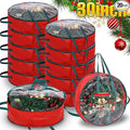 Shappy 20 Pcs Christmas Wreath Storage Bag Clear Wreath Box Storage Containers with Clear Window and Handle Christmas Garland Containers for Xmas Holiday Seasonal Bags (30inch)
