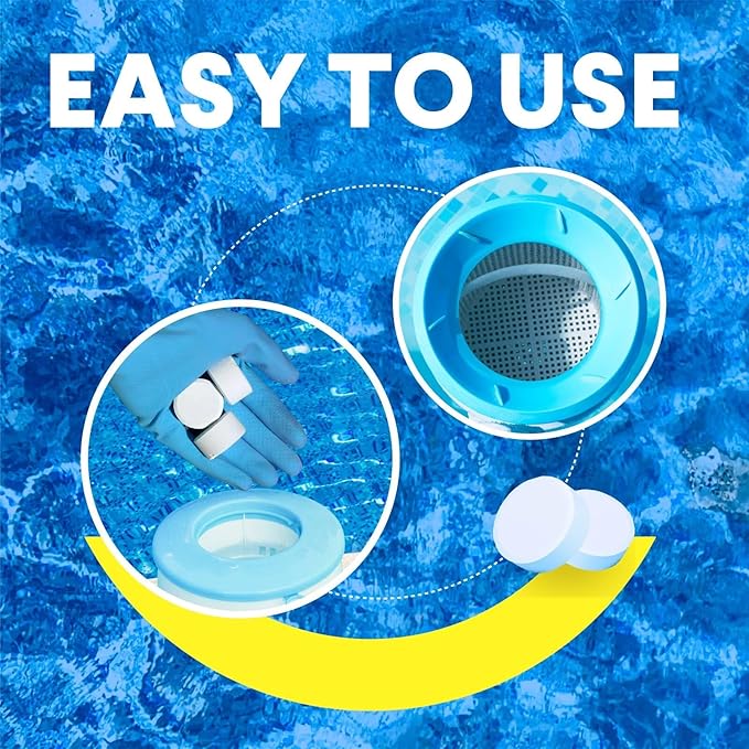 PROFELIZ Stabilized Chlorine Tablets 1 Inch for Swimming Pools,Hot Tub & Spa,Kills Bacteria and Stops Algae,Slow Dissolving,Perfect for Small Pools,1.35 lb